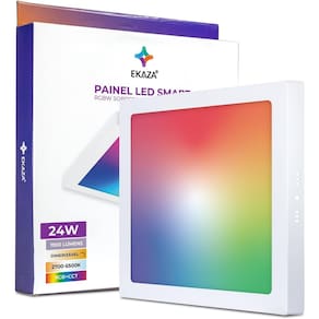 Painel Led Inteligente Smart Ekaza RGB-CCT Sobrepor Quadrado 30x30 24W