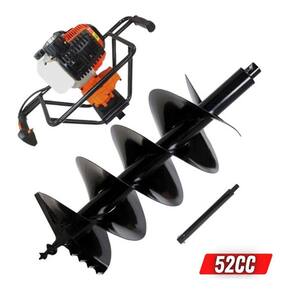Perfurador De Solo a Gasolina VPS520 Vulcan Trent 2,5hp 52cc com Broca 80x30cm e Extensor 60cm