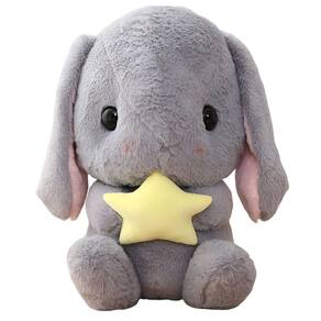 Brinquedo de pelúcia HOUPU Lop Eared Rabbit com cenoura de 32 cm Grey-Star