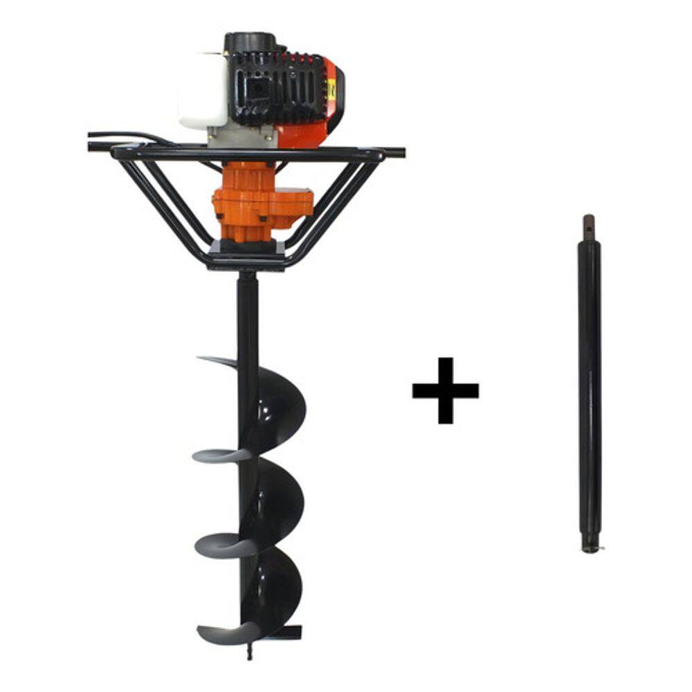 Perfurador De Solo a Gasolina 52cc + Broca 80x20 + Extensor 60cm Vulcan Trent VPS520