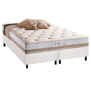 Cama Box Queen: Colchão Molas Herval Maxspring Spain + Base Crc Courano White(158X198)