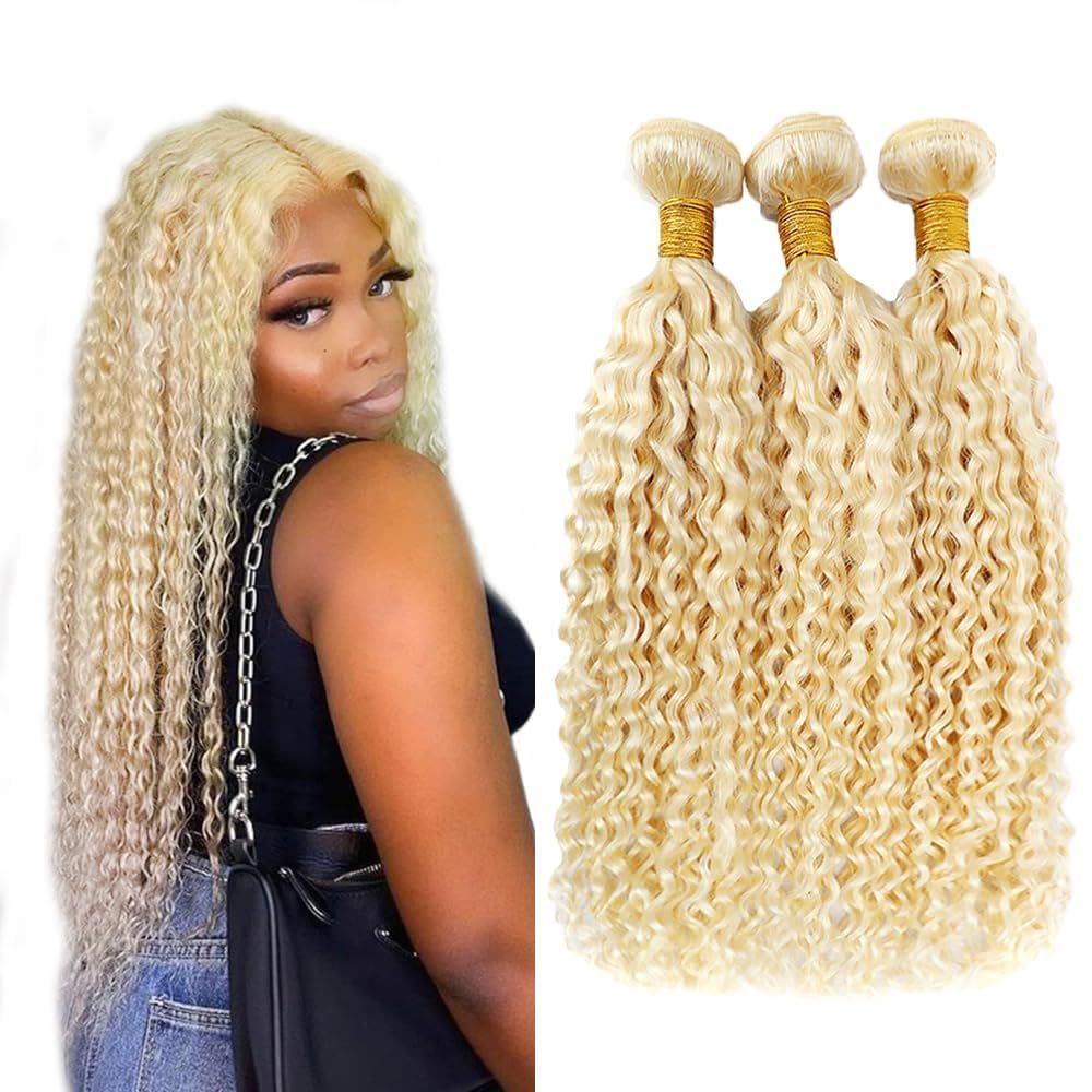 Pacotes de cabelo Biottihair Blonde Curly 613 Deep Wave 50 55 60cm