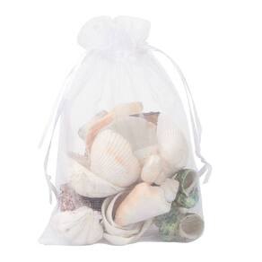 Sacos de presente de organza PH PandaHall 100 unidades 13x18cm brancos