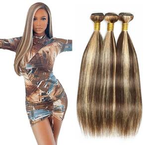 Pacotes de cabelo Fridnae P4/613 em linha reta 40-50cm 3 pacotes