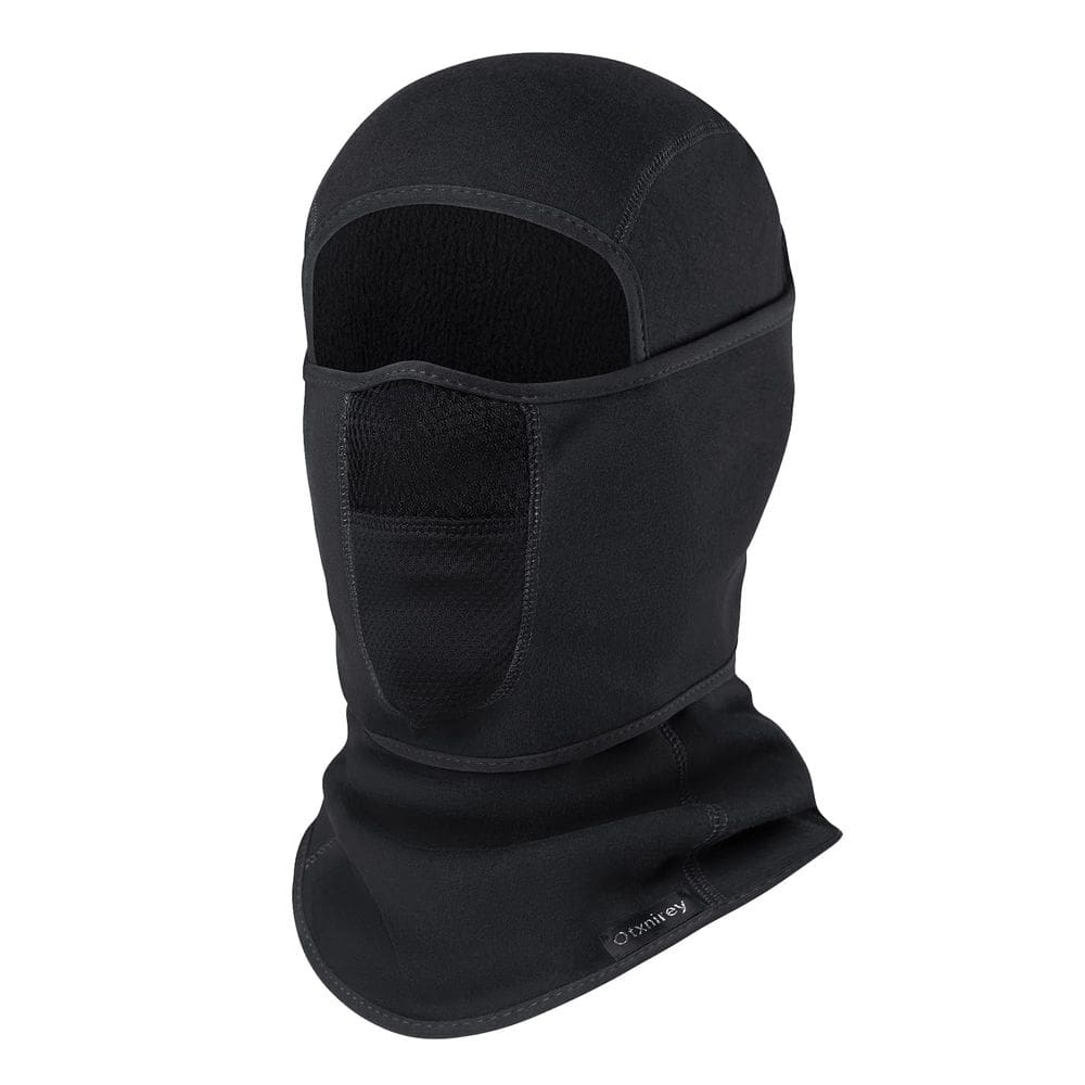 Máscara de esqui Balaclava Otxnirey à prova de vento, lã de inverno preta