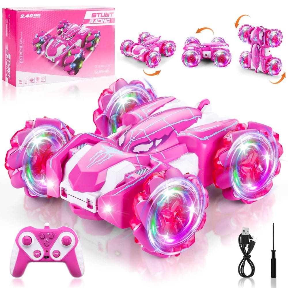 Carro RC Punieayi Spider 2,4 GHz 4WD recarregável com luz LED