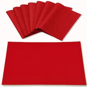 Conjunto de 8 tapetes americanos de tecido Rinpon, tecido tipo linho vermelho