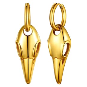 Brincos de argola FaithHeart Nordic Viking banhados a ouro 14 quilates
