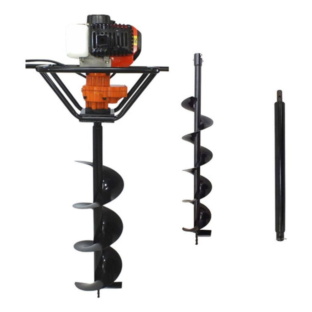 Kit Perfurador De Solo Vulcan 52cc Broca 80x15cm + Broca 80x25cm