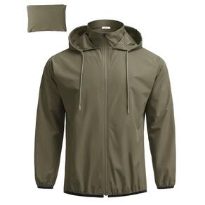 Capa de chuva COOFANDY Roupa de chuva para homens impermeável verde militar