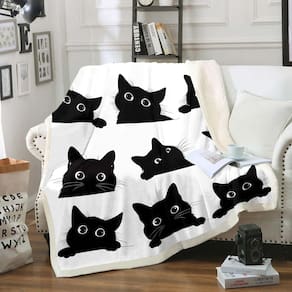 Cobertor felpudo Feelyou Black Cat para crianças pequenas 150x200cm