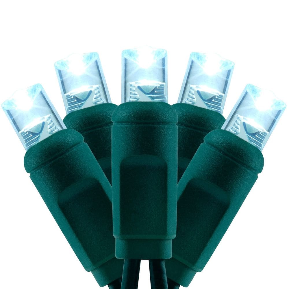 Luzes de Natal YULETIME Cool White 5MM LED 48 pés 140 ct 2 fios
