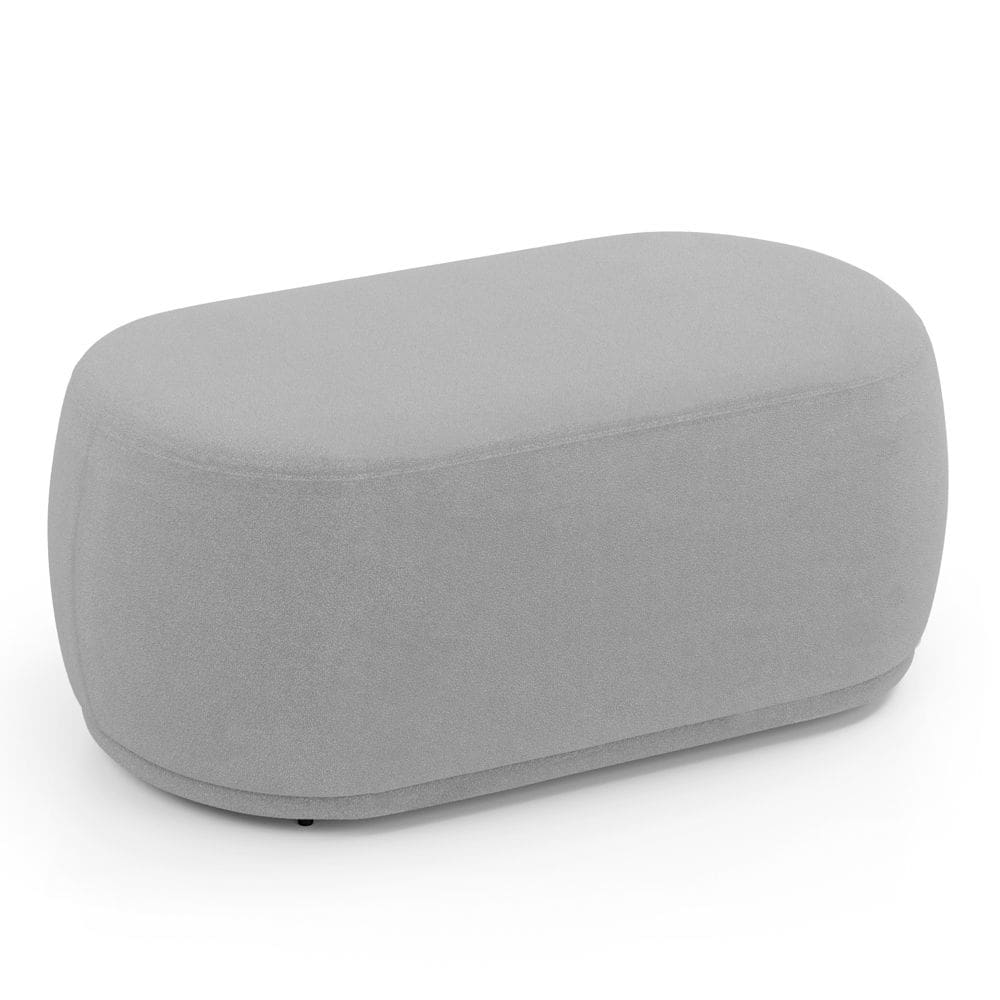 Puff Decorativo Orgânico Living Molly 02 Lugares Bouclê Cinza Claro - Desk Design