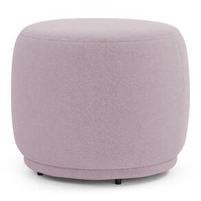 Puff Decorativo Orgânico Living Molly Redondo Bouclê Rosé - Desk Design