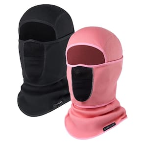 Máscara de esqui Balaclava Otxnirey à prova de vento, lã de inverno, preta+rosa