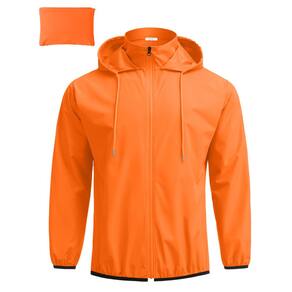 Casaco de chuva COOFANDY impermeável com capuz para homens laranja XL