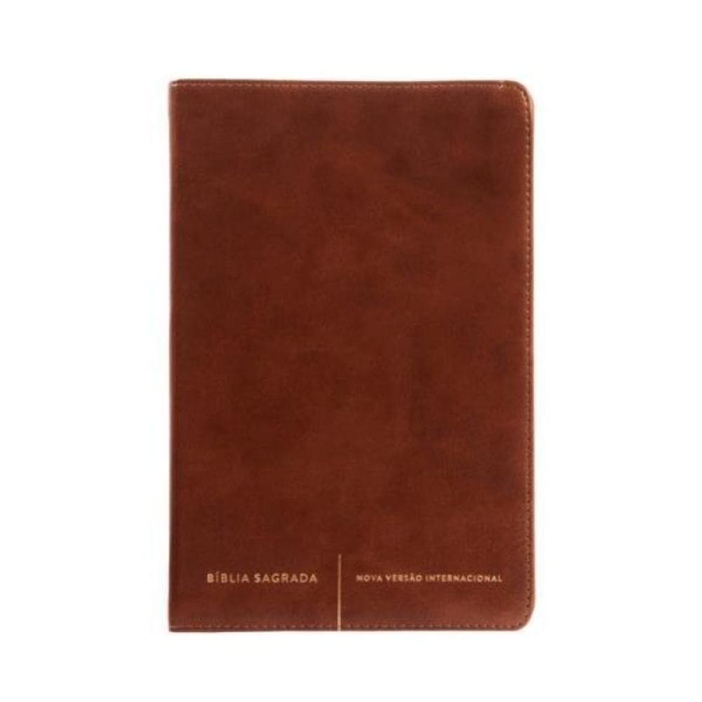 Bíblia Sagrada Slim Nvi, Luxo, Capa Marrom, Couro-Soft