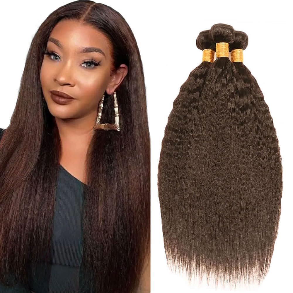Pacotes de cabelo Raivide Dark Brown Kinky Straight 56-66cm