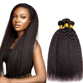 Pacotes de cabelo YOUNGHANN Kinky Straight 60cm Brazilian #1B