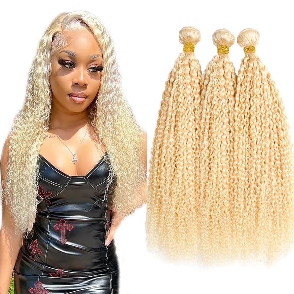 Pacotes de cabelo Biottihair Blonde Kinky Curly 613 25 30 35cm