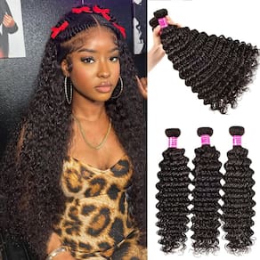 Pacotes de cabelo Delizzly Brazilian Deep Wave 10A Grade 14 cm 16 cm 18 cm
