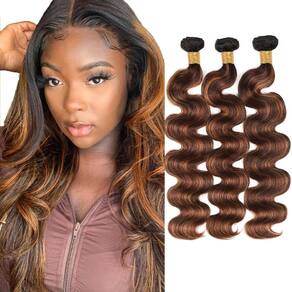 Extensões de cabelo Biottihair Brown Body Wave 3 Bundles 22-26