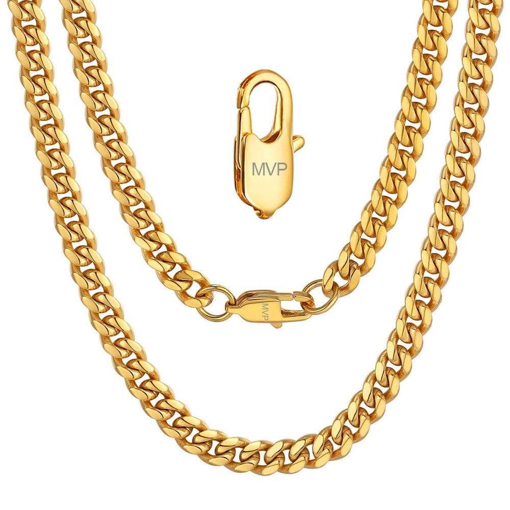 Colar ChainsPro preenchido com ouro 18K para homens 6 mm 60 cm