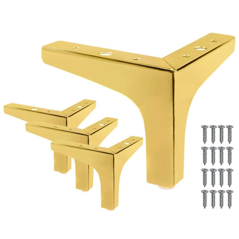 Pernas de móveis Seimneire Modern Style Metal Gold 13 cm - 4 unidades