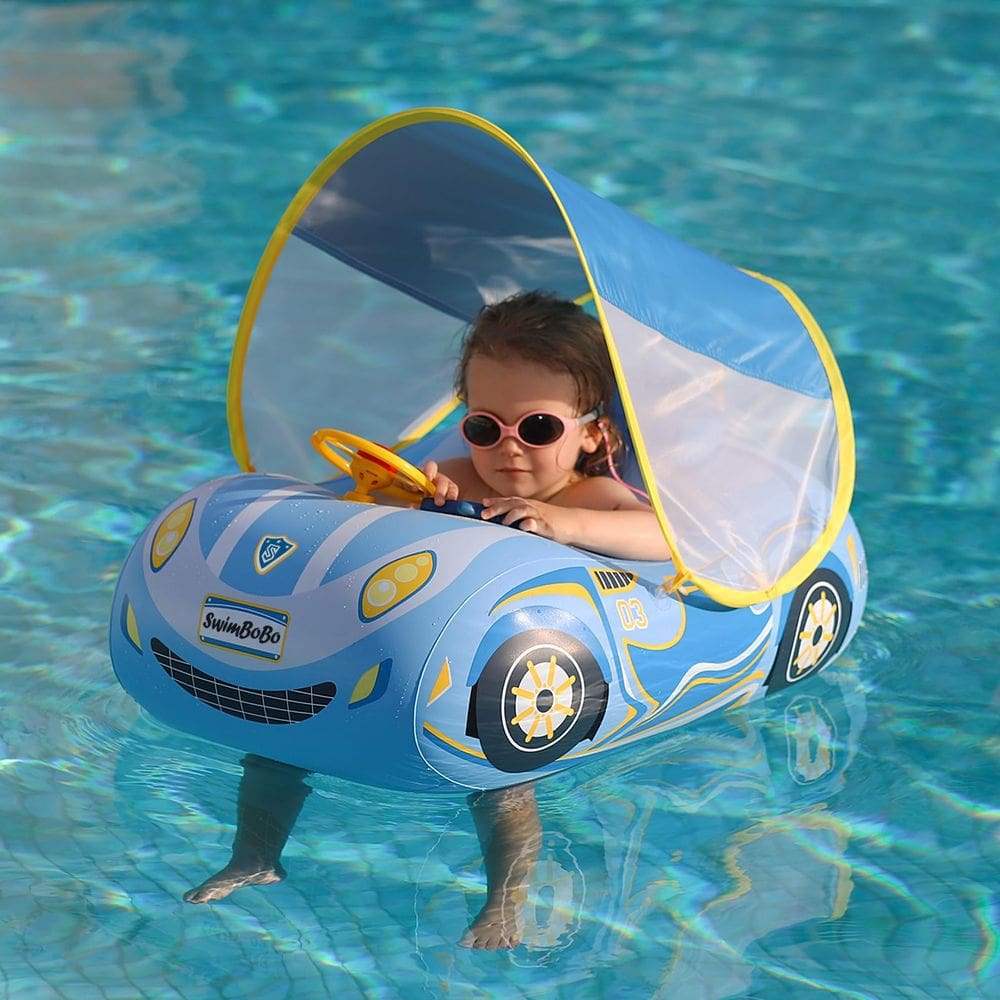 Carro inflável Toddler Pool Float Swimbobo com dossel de 1 a 4 anos