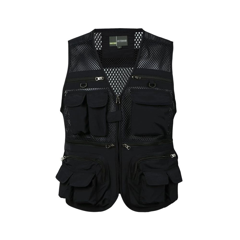 Fotografia de pesca de verão masculina Vest Spanye Outdoor preta
