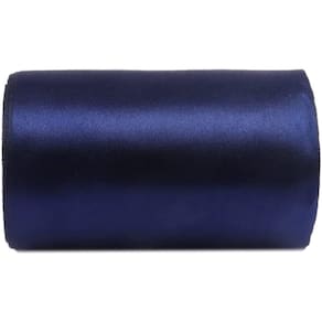Bobina de tecido de fita de cetim YYCRAFT de 7,5 cm de largura 40 m azul marinho