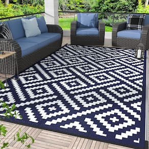Tapete ao ar livre GENIMO impermeável reversível 120x180cm azul marinho