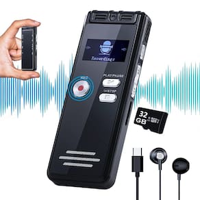 Gravador digital ativado por voz Crosseagle 32GB com 2776h