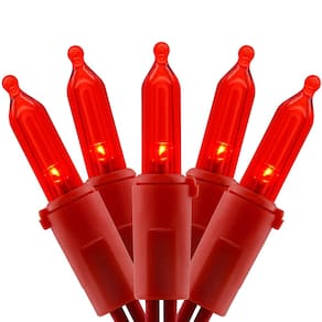 Luzes de Natal YULETIME 200 LED vermelho de 20 m com fio vermelho, pacote com 2