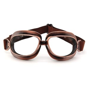 Óculos de motocicleta para Vintage Aviator (lentes transparentes)