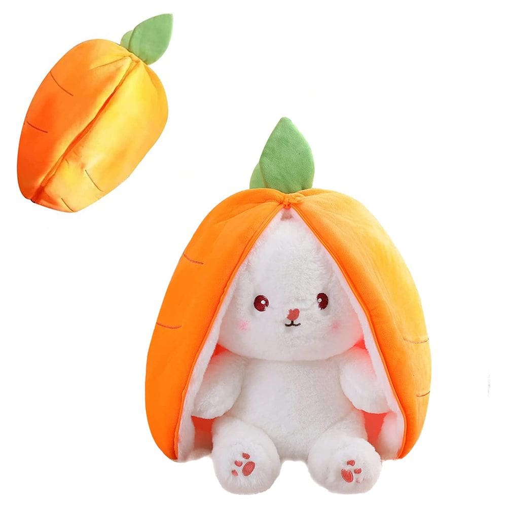 Brinquedo de pelúcia Mukorolee reversível Carrot Strawberry Bunny