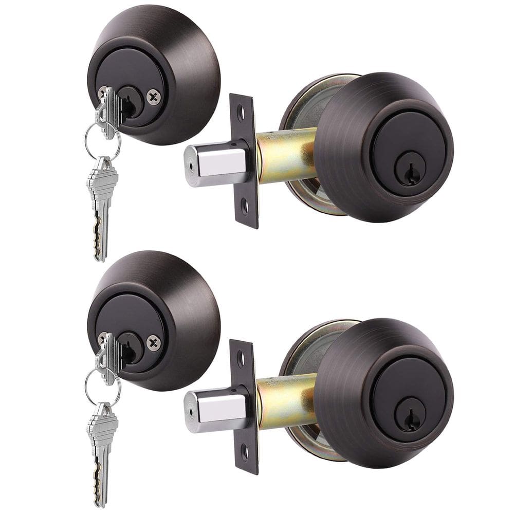 Fechaduras de porta de cilindro duplo Gobrico, pacote com 2