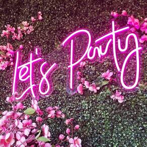 Luz noturna LED Neon Sign Ulalaza Lets Party Blue com USB