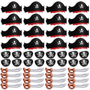 Conjunto de festa pirata Legigo Funny 48 unidades com chapéus e tapa-olhos