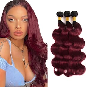 Pacotes de cabelo Raivide Burgundy Ombre Body Wave 56-66 cm de cabelo humano