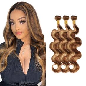 Pacotes de cabelo Freiuoke Highlight Body Wave P4/27 30-40cm