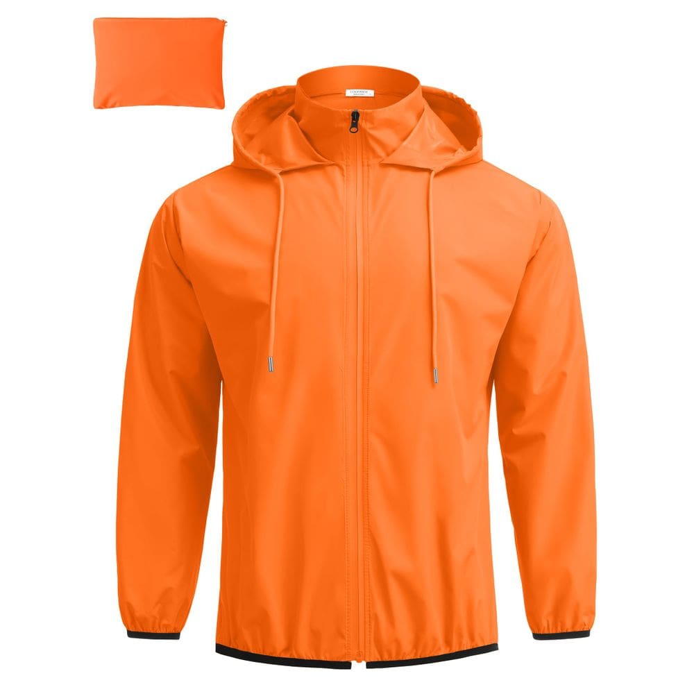 Capa de chuva COOFANDY leve e impermeável para homens, laranja