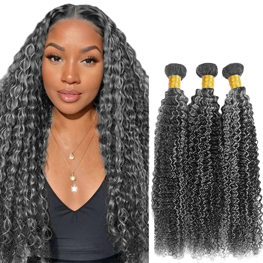 Pacotes de cabelo YOUNGHANN Ombre Kinky Curly P1B/Grey 50-55cm 3x100g