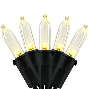 Luzes de Natal LED YULETIME 66 pés 200 brancas quentes UL Black