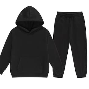 Conjunto de roupas DHSPKN Tracksuit, moletons para crianças, pretos, 120 cm