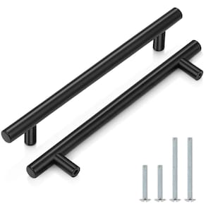 Alça de gabinete Probrico Flat Black Inox Steel 192mm