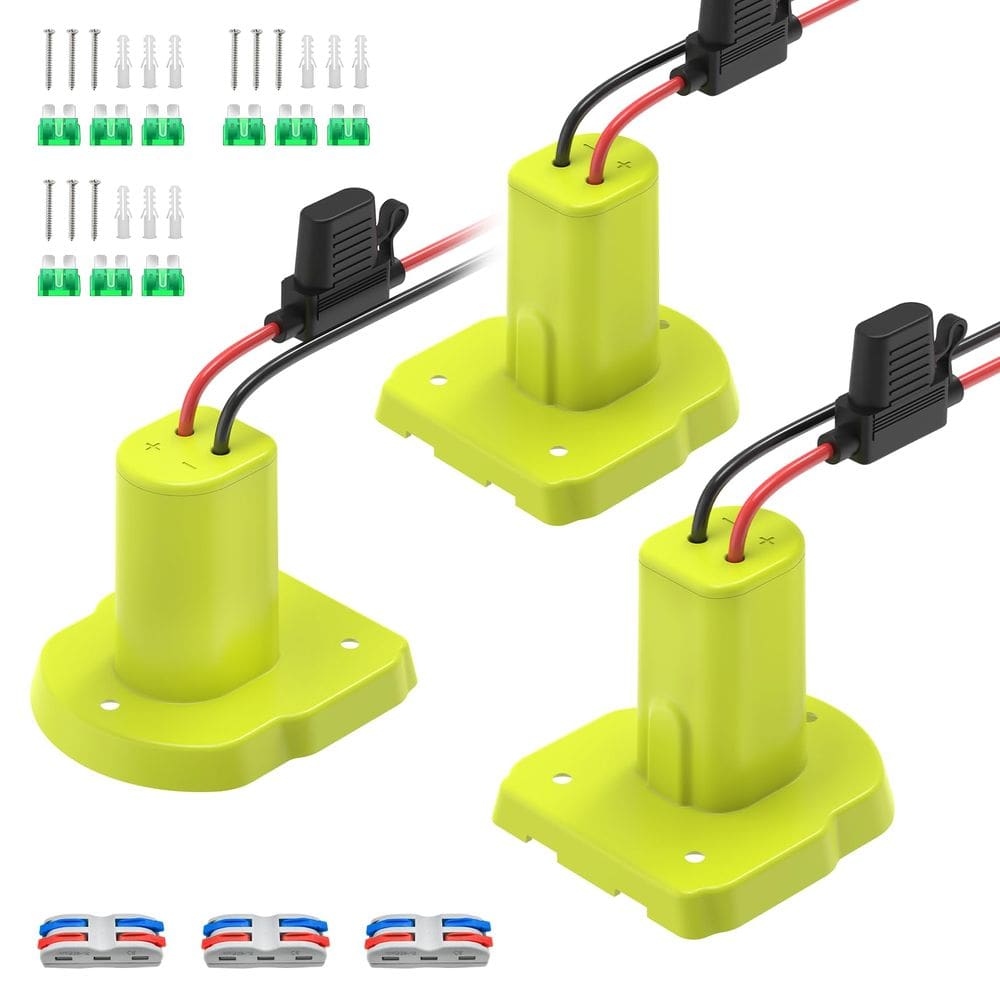 Adaptador de bateria Kzreect, pacote com 3 unidades para Power Wheel com Ryobi 18V