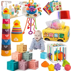 Brinquedos para bebês ELLECK Montessori de 6 a 12 meses com brinquedos para dentição