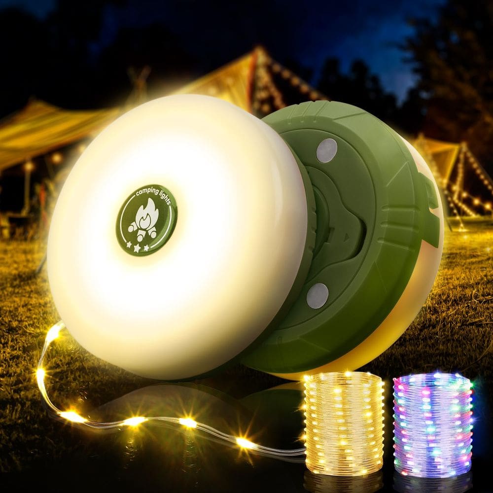 Pacote com 2 luzes de corda de acampamento OGERY de 32,8 m com 8 modos de iluminação