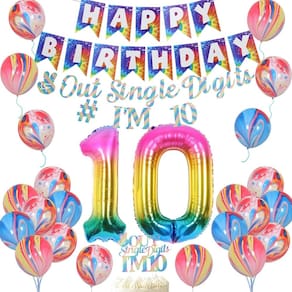 Decorações de aniversário JOYMEMO Tie Dye 10th Birthday Girls